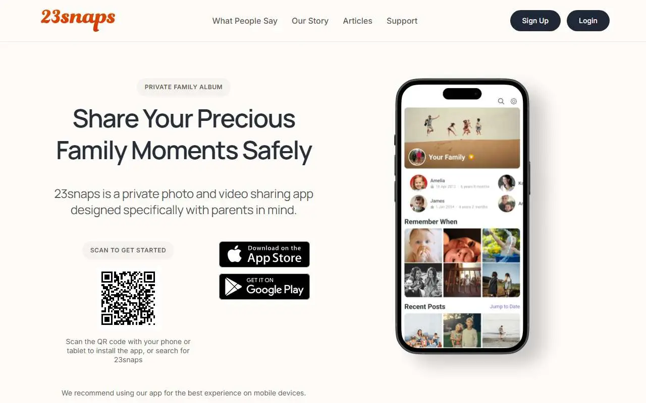 Tampilan website resmi 23snaps (23snaps.com)