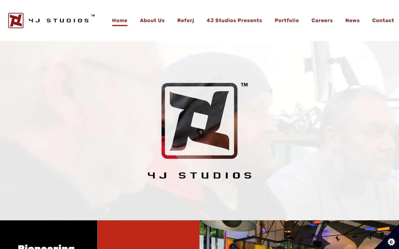 Tampilan website resmi 4J Studios (4jstudios.com)