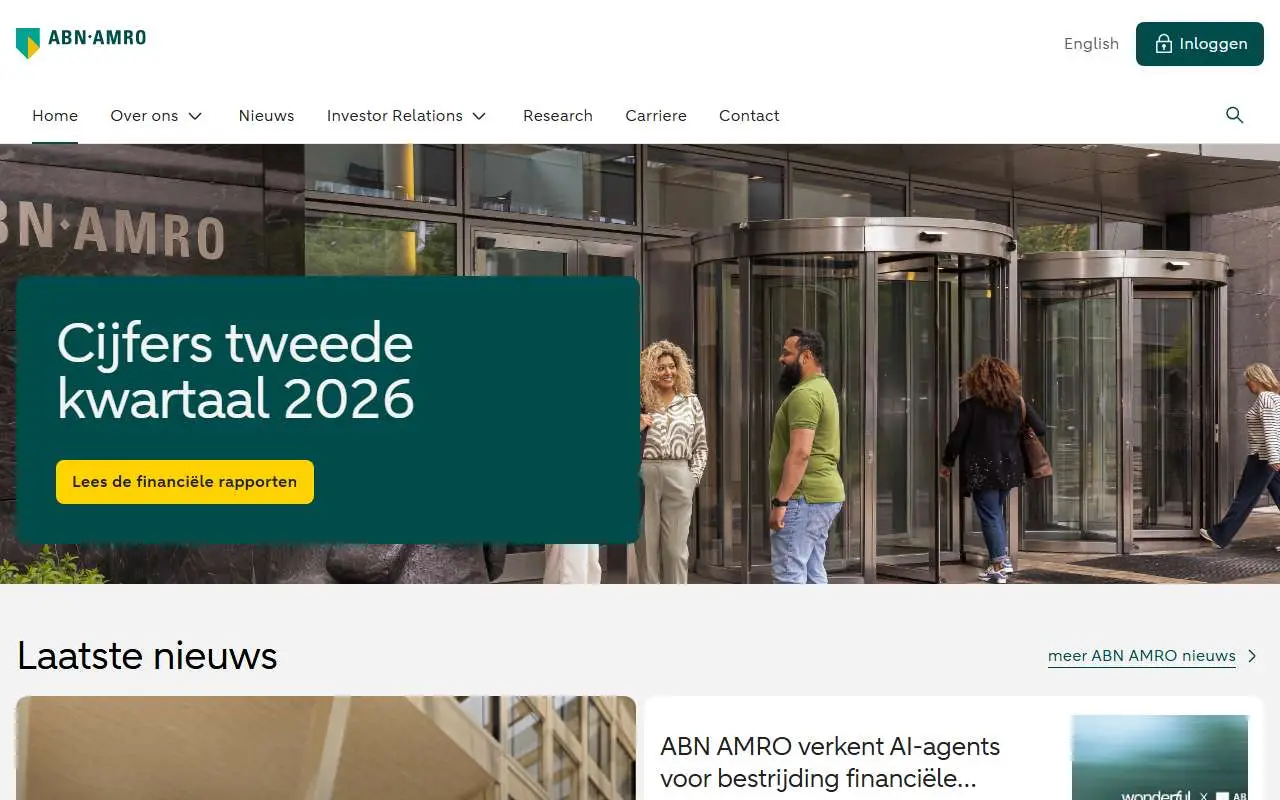 Tampilan website resmi ABN AMRO (abnamro.com)