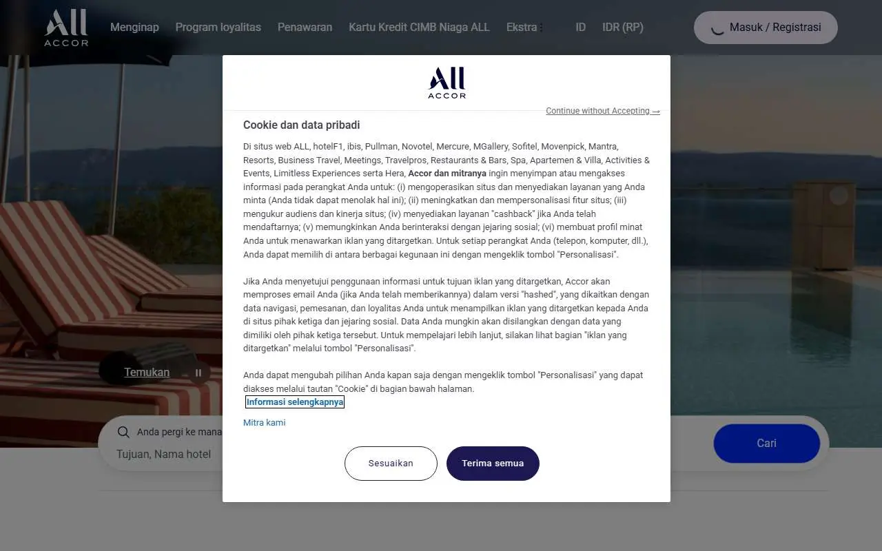 Tampilan website resmi Accor Indonesia (all.accor.com)