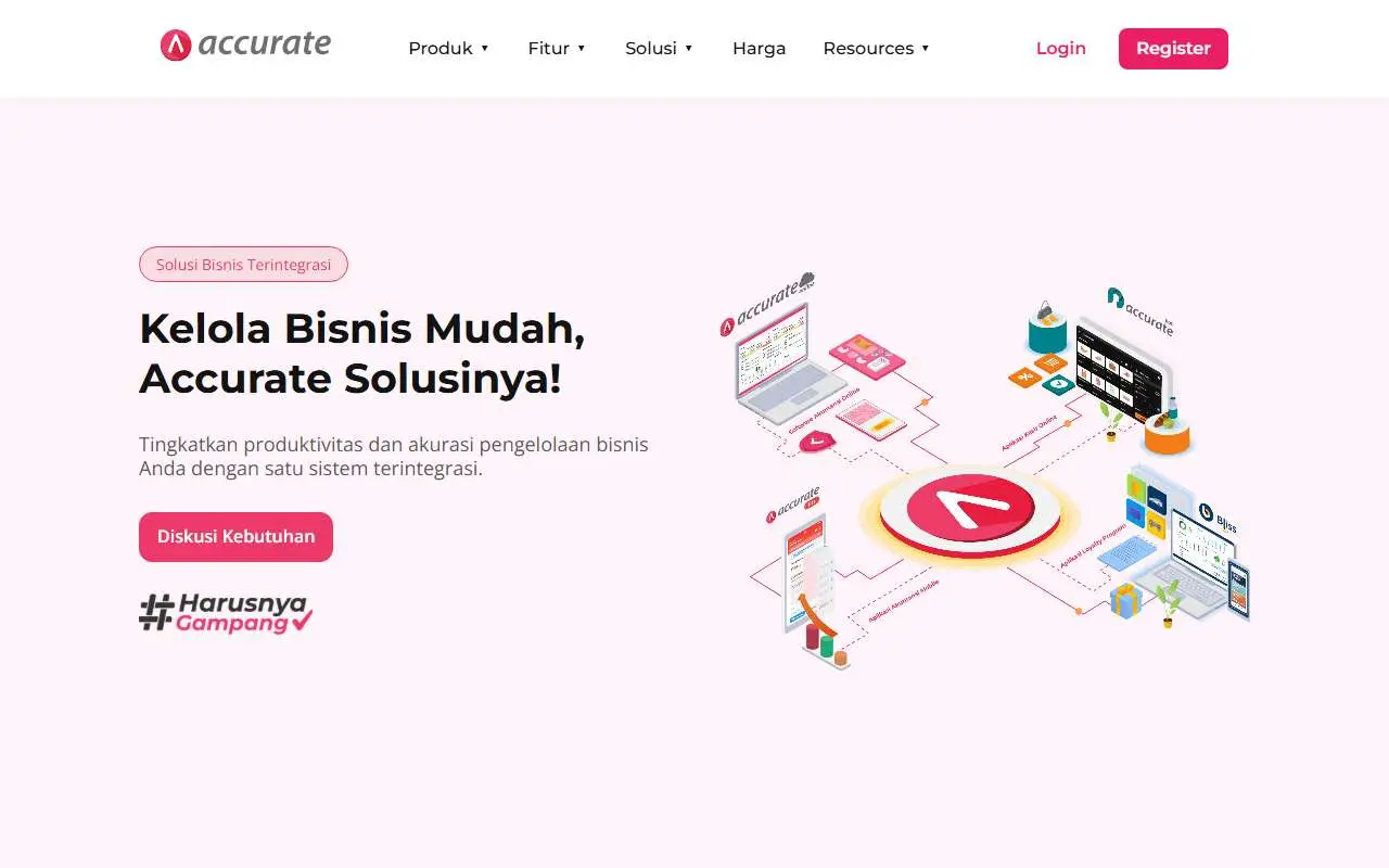 Tampilan website resmi Accurate Online (accurate.id)