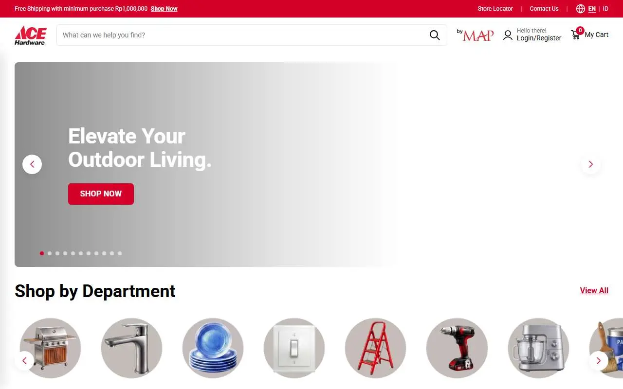 Tampilan website resmi ACE Hardware Indonesia (acehardware.co.id)