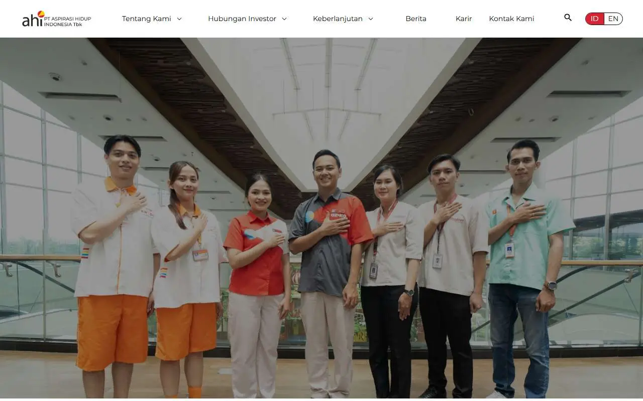 Tampilan website resmi Aspirasi Hidup Indonesia (ahi.id)