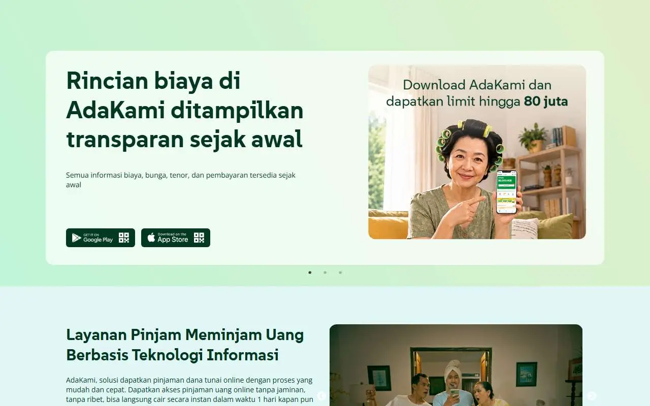 Tampilan website resmi AdaKami (adakami.id)