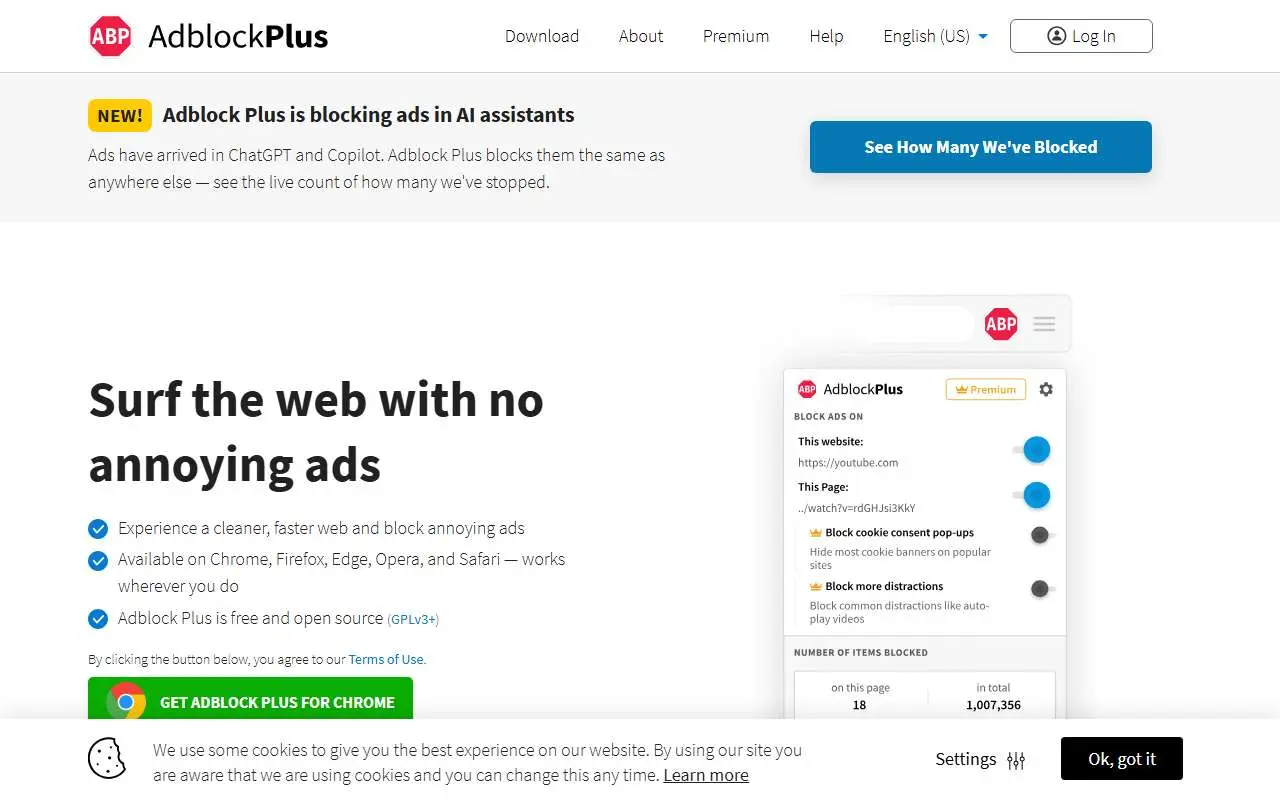 Tampilan website resmi Adblock Plus (adblockplus.org)