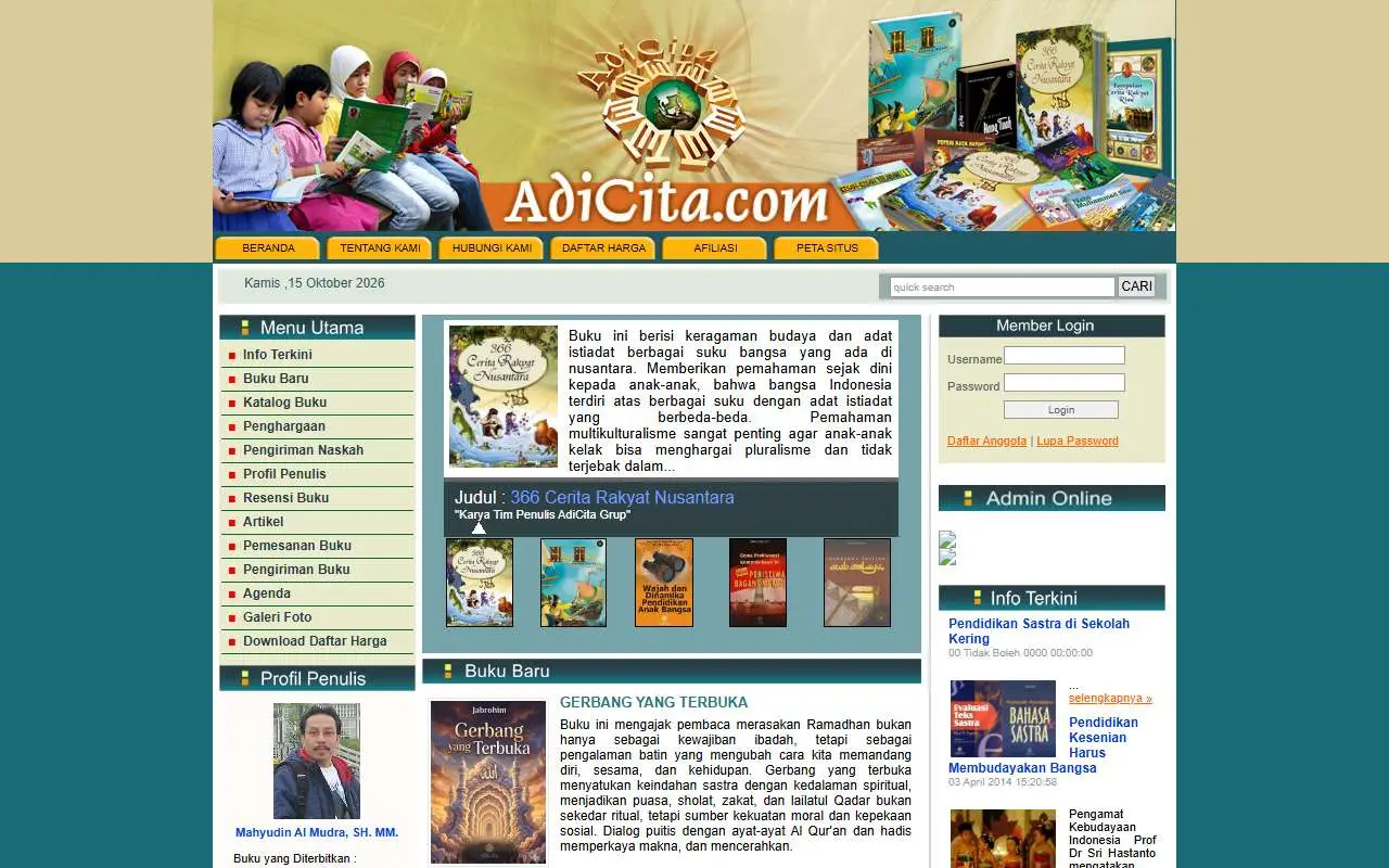 Tampilan website resmi Adicita Karya Nusa (adicita.com)