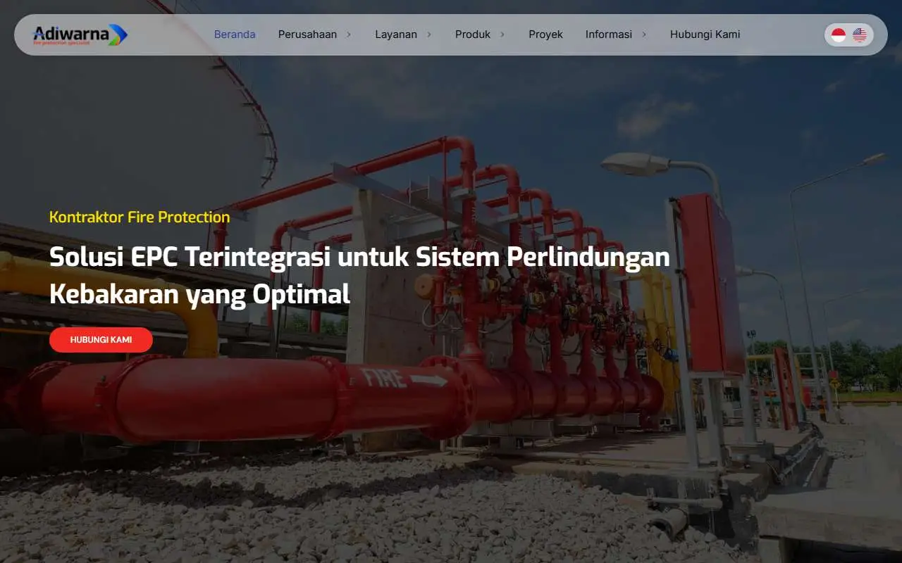 Tampilan website resmi Adiwarna Anugerah Abadi (adiwarna.co.id)