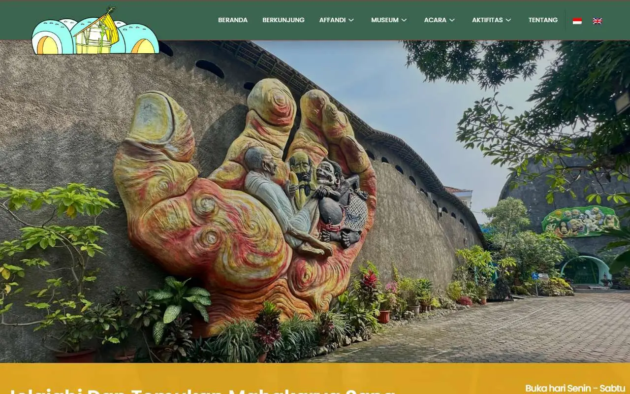 Tampilan website resmi Museum Affandi (affandi.org)