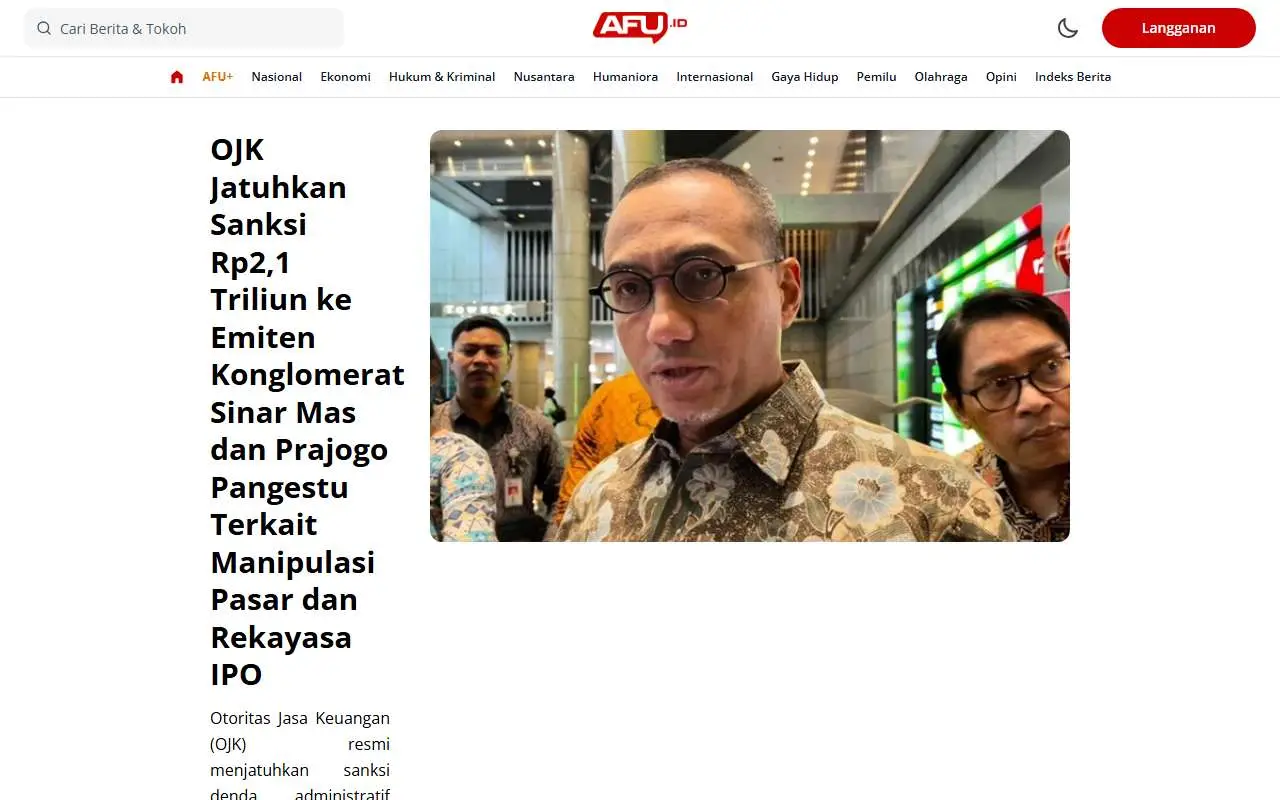 Tampilan website resmi AFU (afu.id)