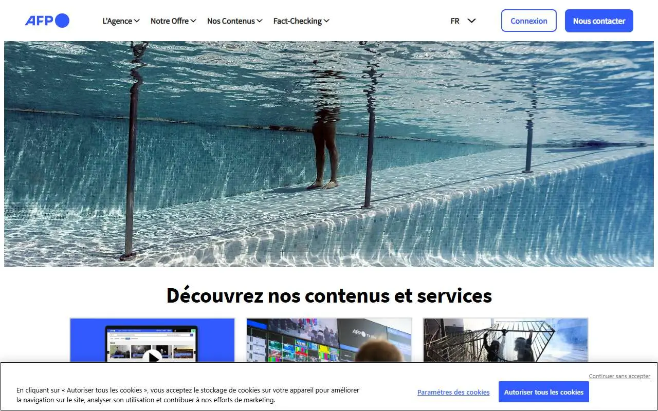 Tampilan website resmi Agence France-Presse (afp.com)