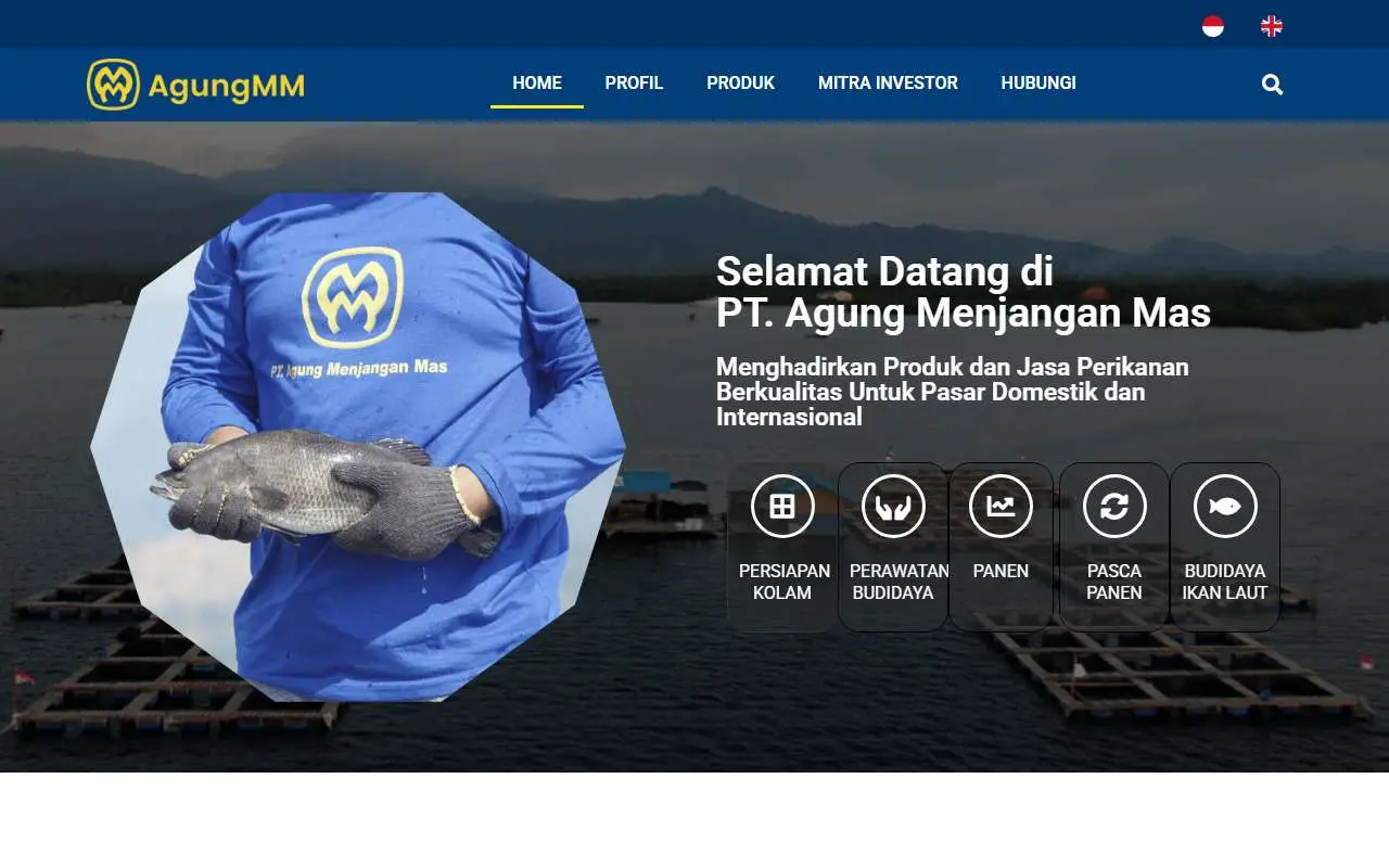 Tampilan website resmi Agung Menjangan Mas (agungmm.com)