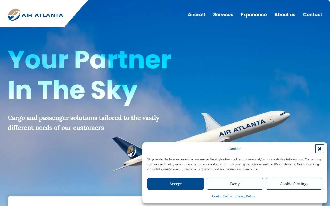 Tampilan website resmi Air Atlanta Icelandic (airatlanta.com)