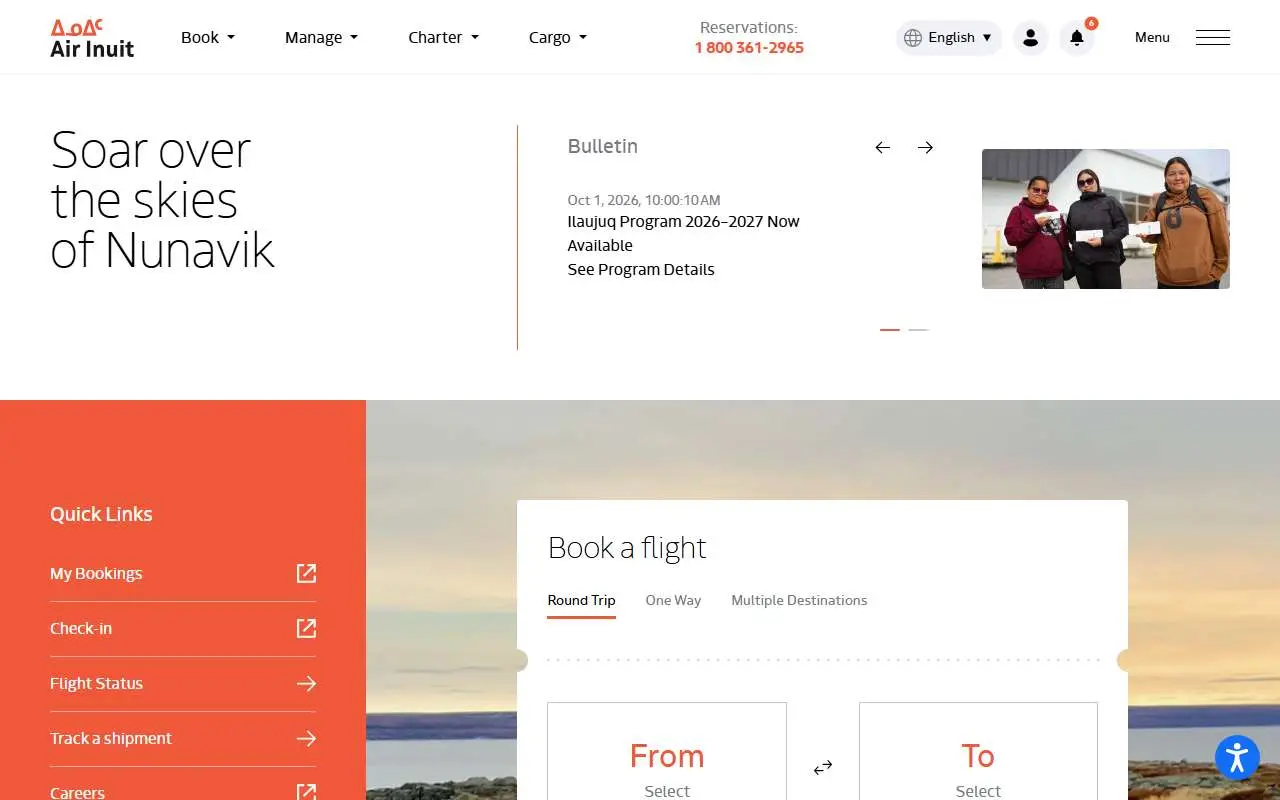 Tampilan website resmi Air Inuit (airinuit.com)