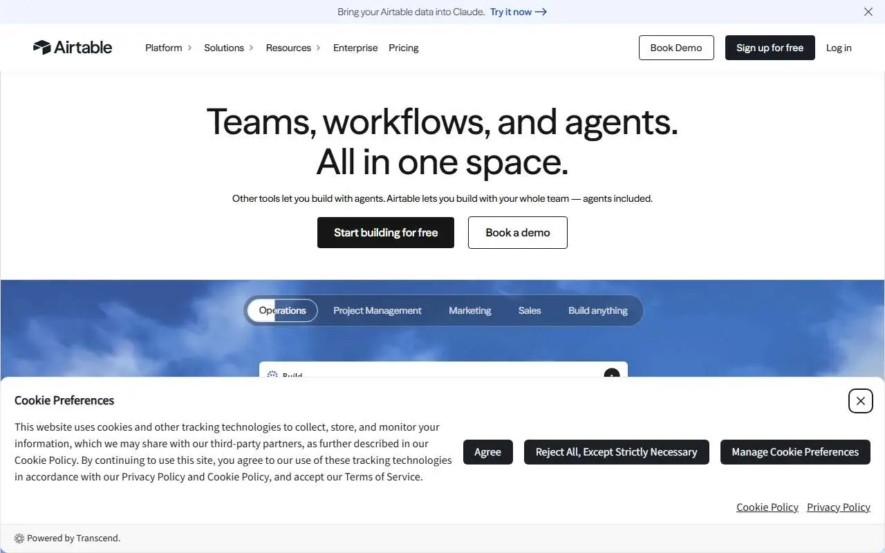 Tampilan website resmi Airtable (airtable.com)