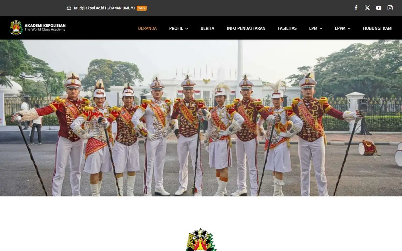 Tampilan website resmi Akademi Kepolisian (AKPOL) (akpol.ac.id)