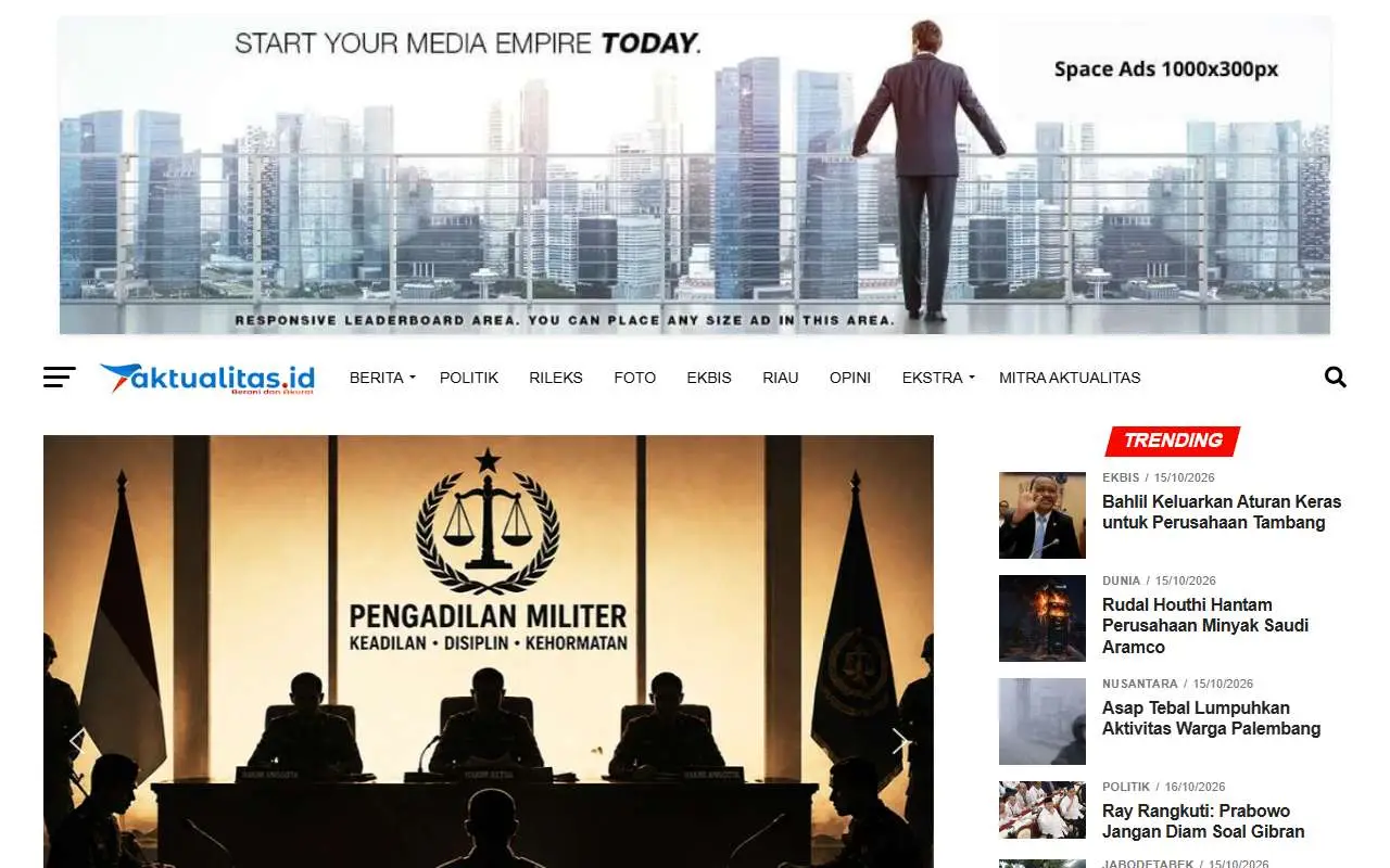 Tampilan website resmi Aktualitas (aktualitas.id)