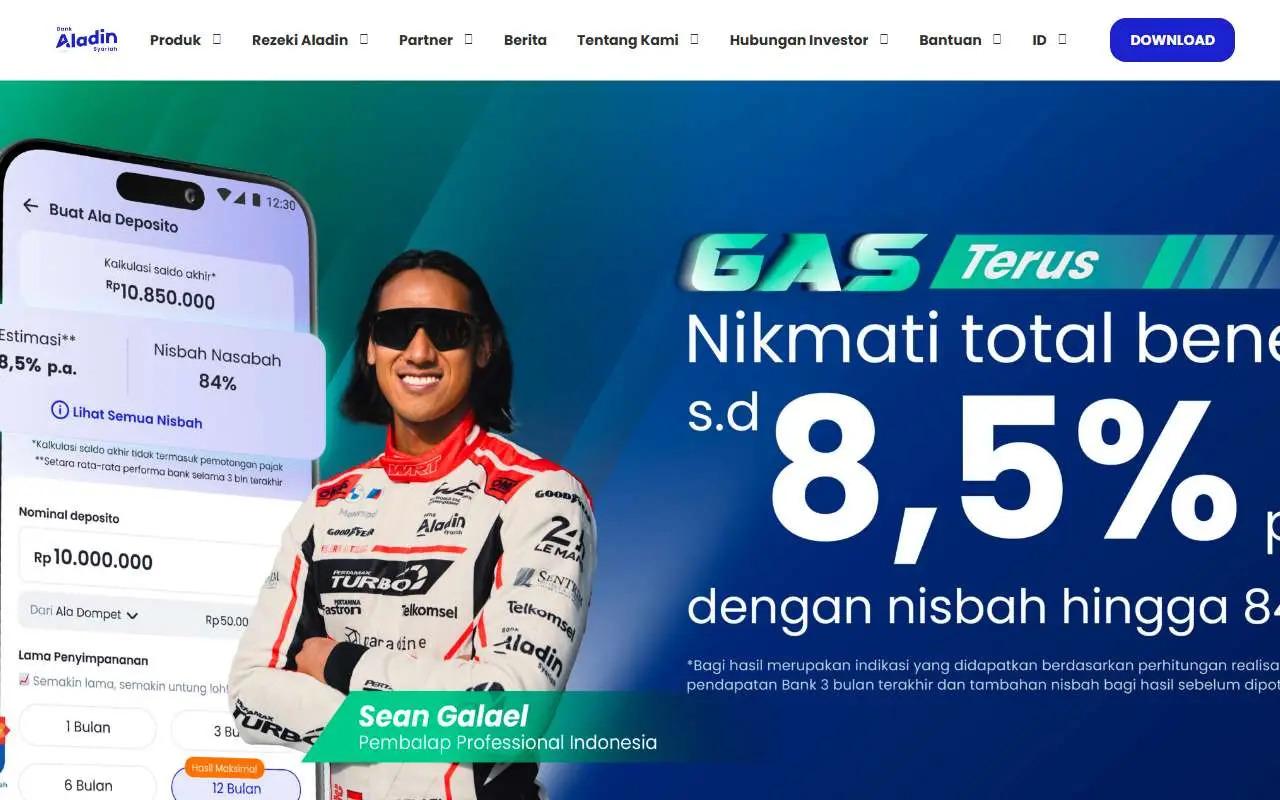 Tampilan website resmi Aladin Bank (aladinbank.id)