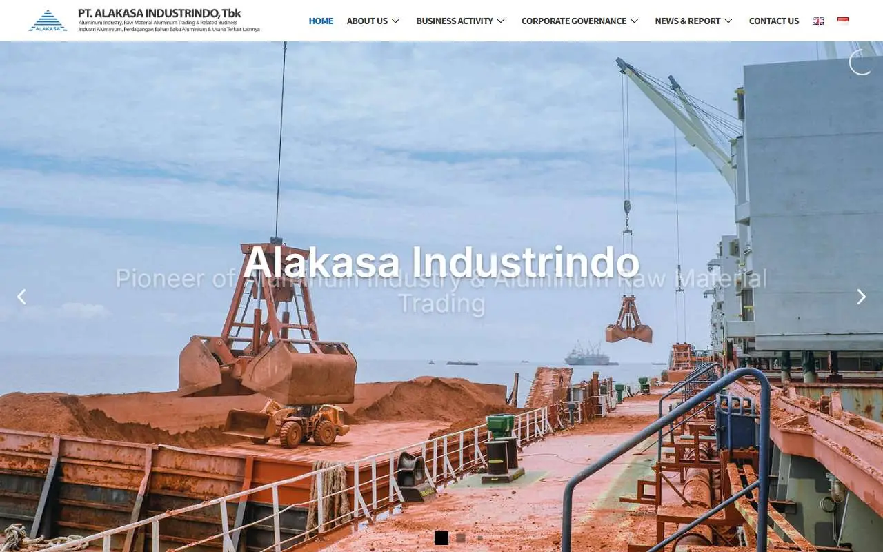 Tampilan website resmi Alakasa Industrindo (alakasa.co.id)