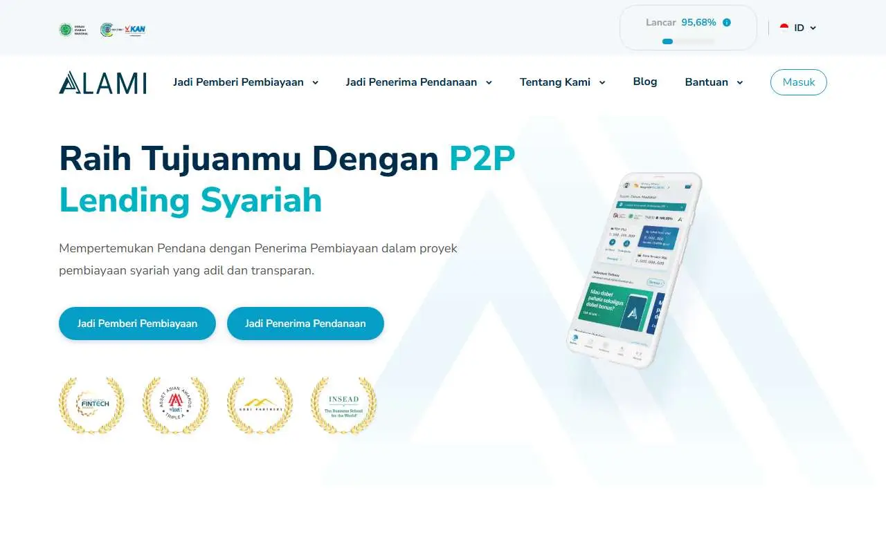 Tampilan website resmi Alami Sharia (alamisharia.co.id)