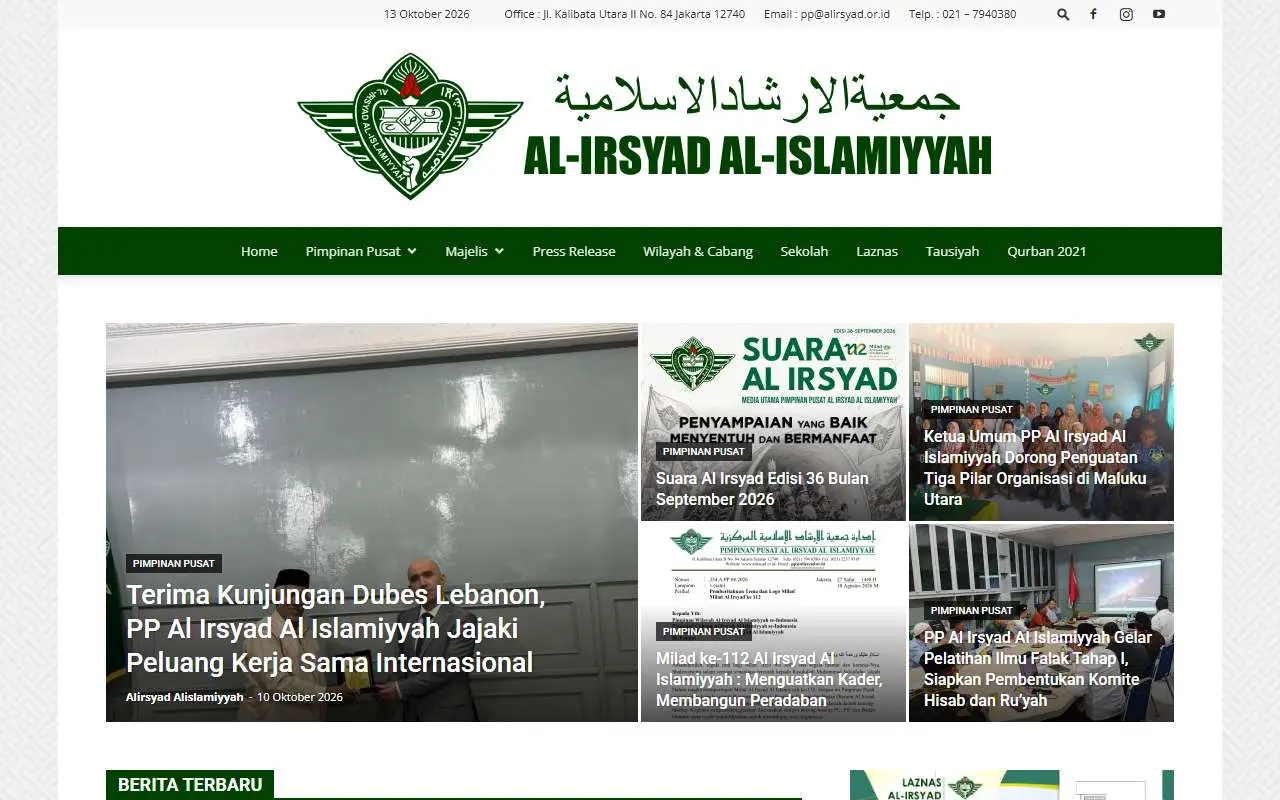 Tampilan website resmi Al-Irsyad (alirsyad.or.id)
