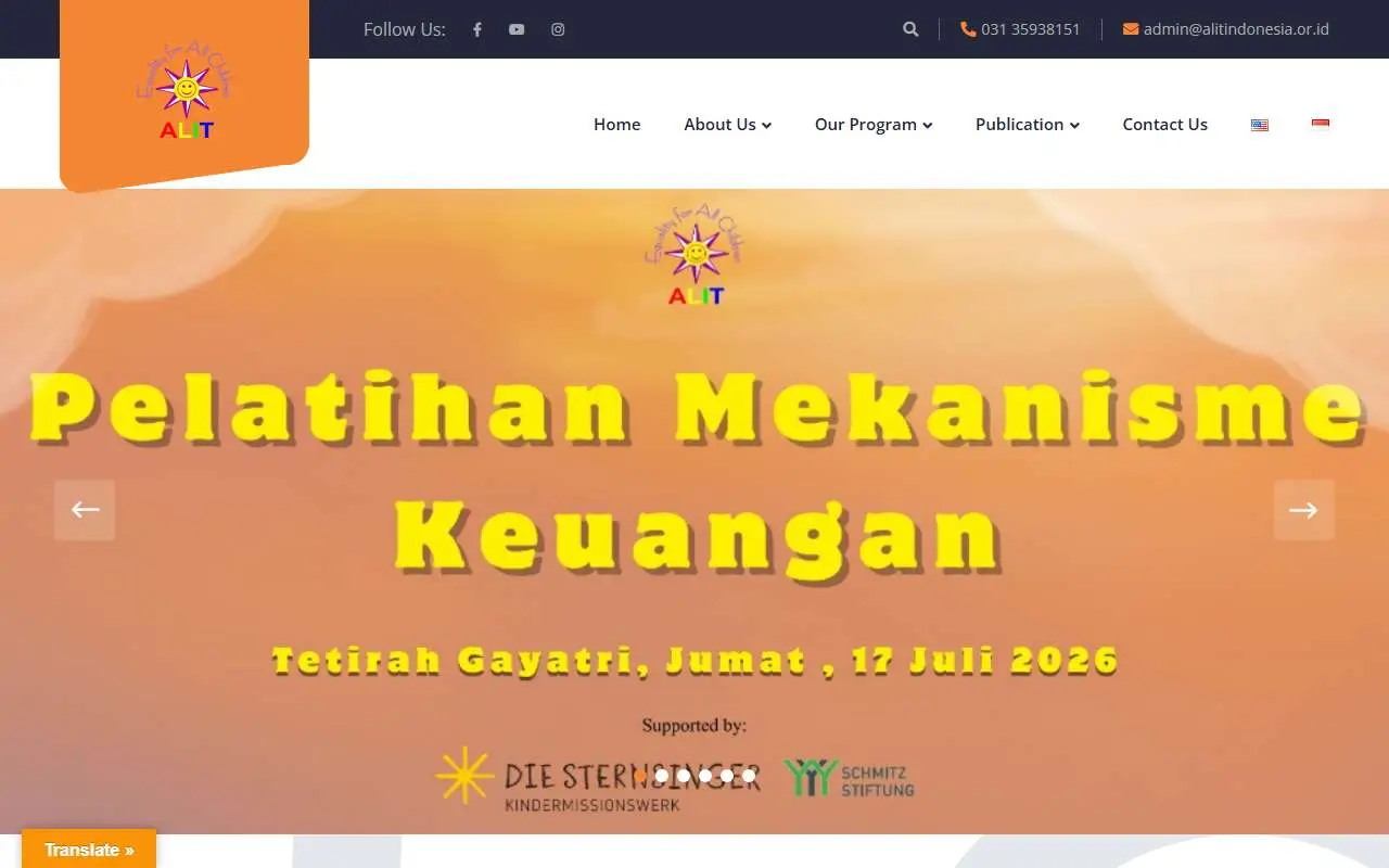 Tampilan website resmi Alit Indonesia (alitindonesia.or.id)