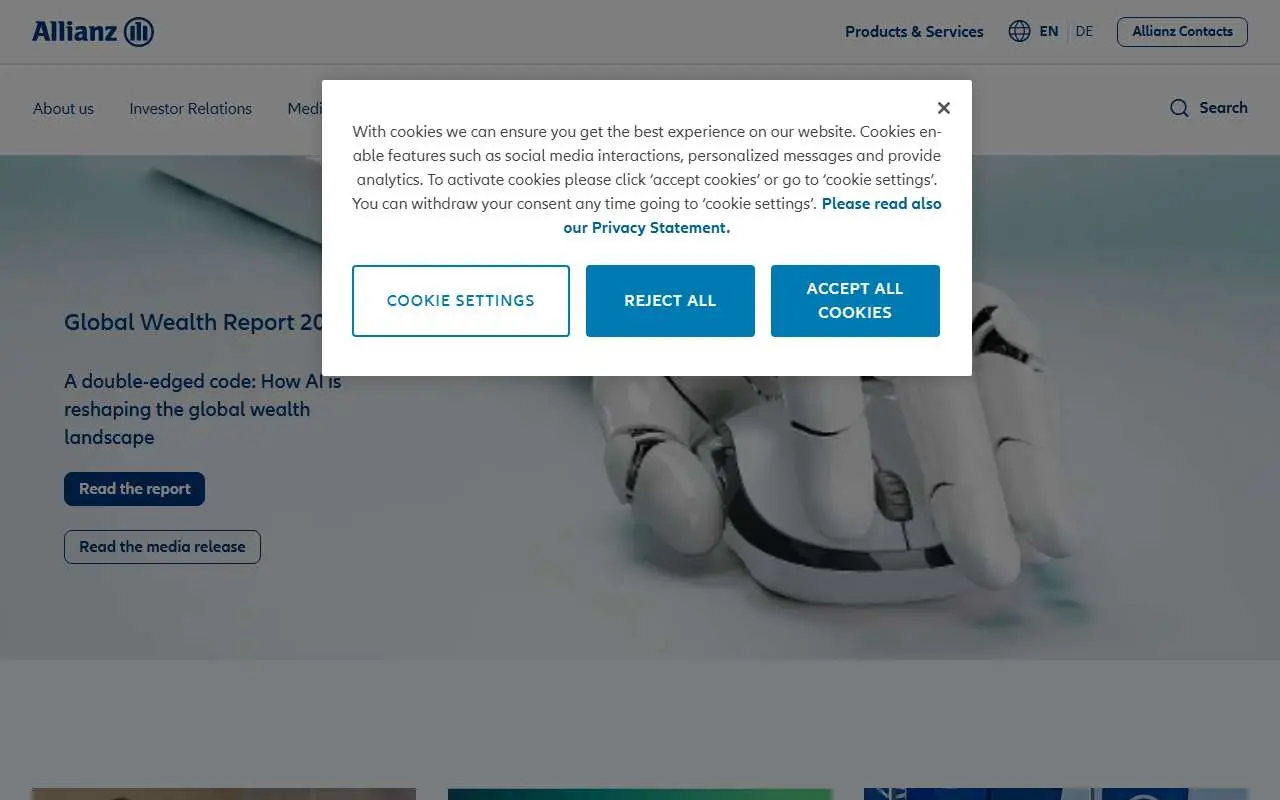 Tampilan website resmi Allianz Group (allianz.com)