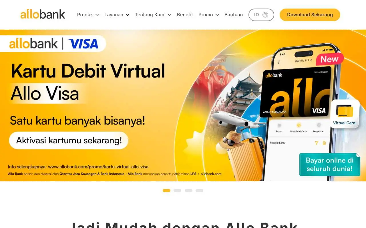 Tampilan website resmi Allo Bank (allobank.com)