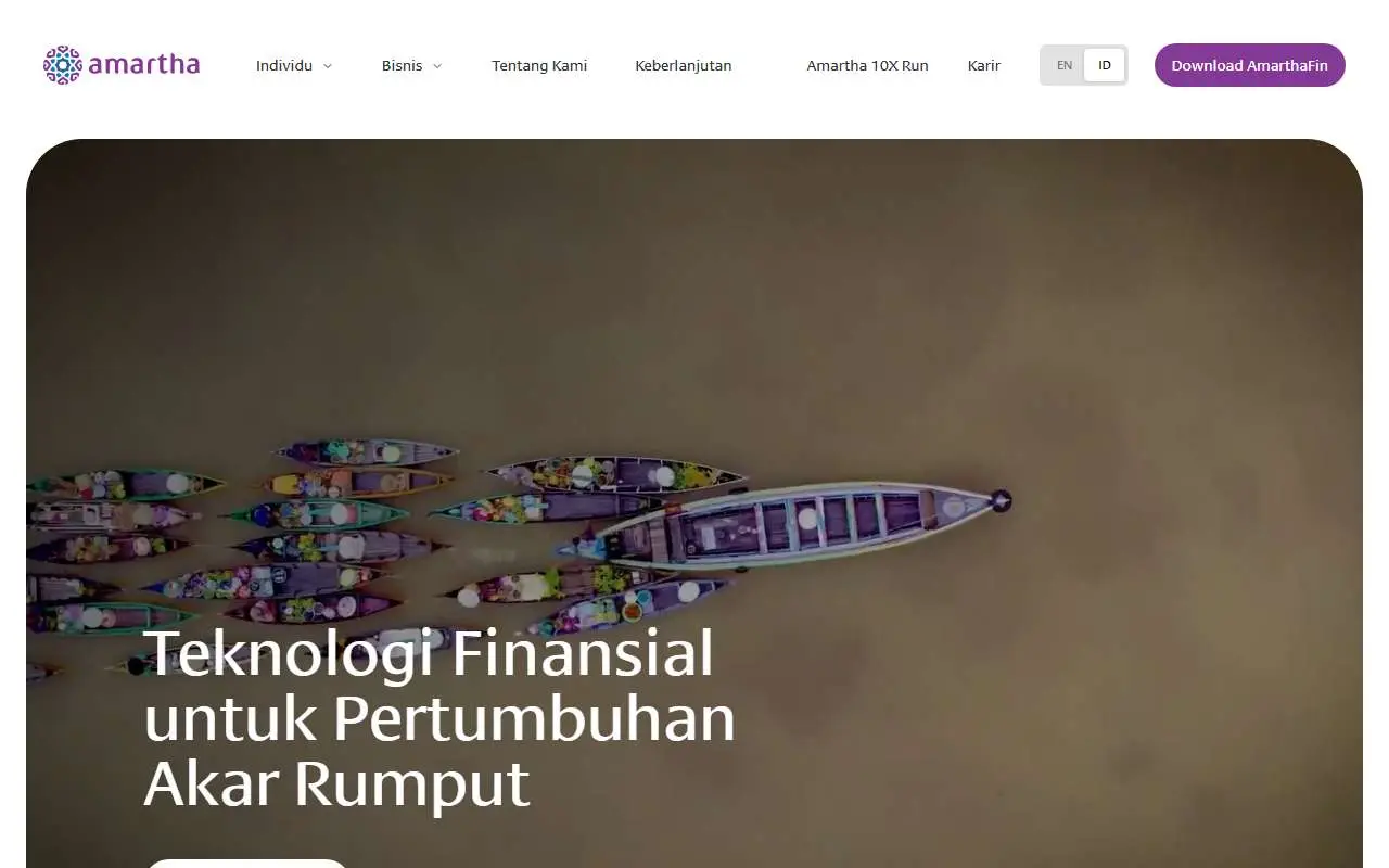 Tampilan website resmi Amartha (amartha.com)