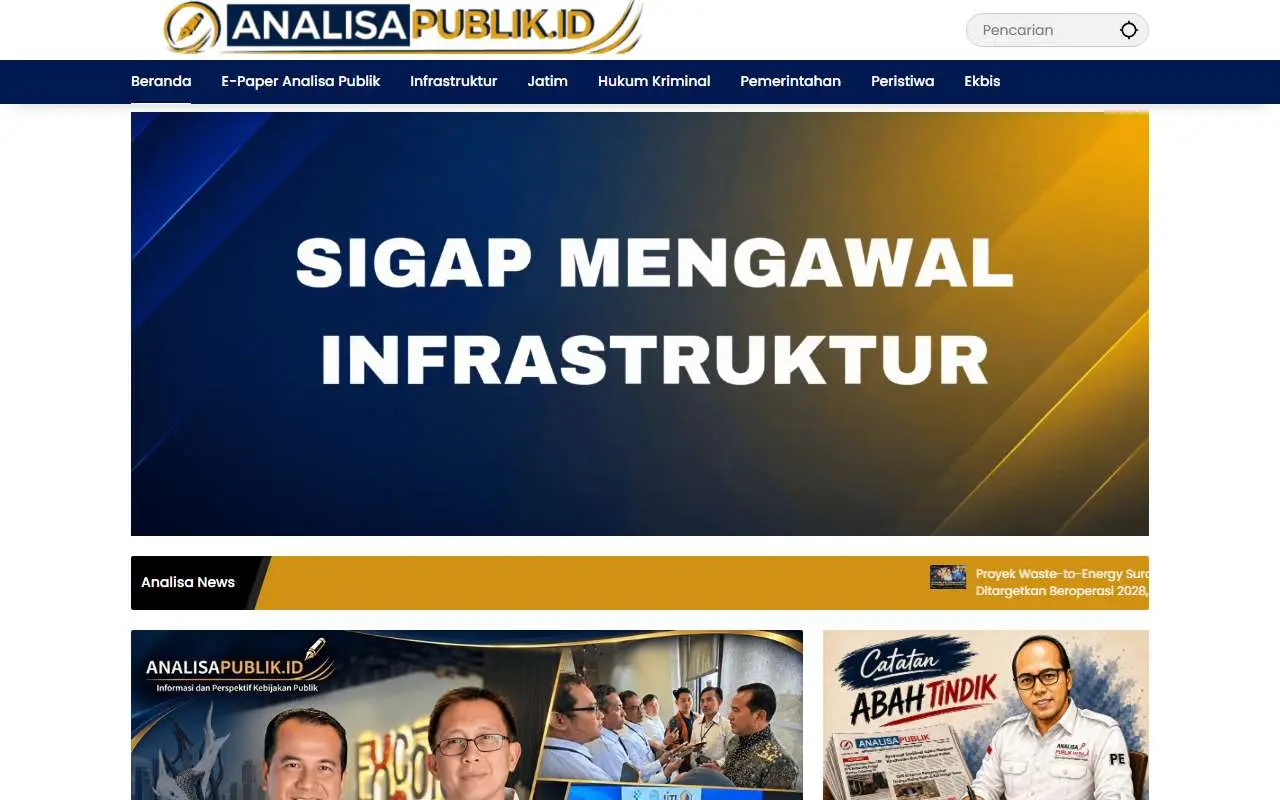 Tampilan website resmi Analisapublik (analisapublik.id)