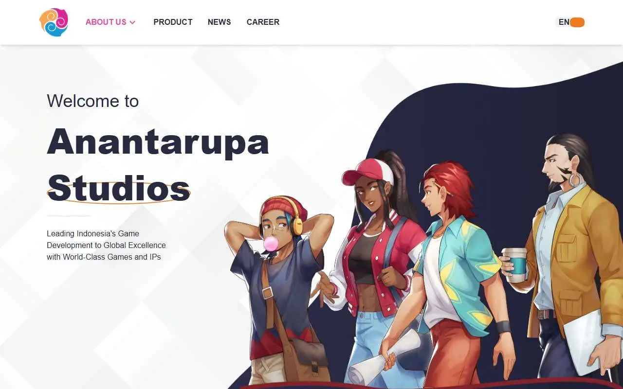 Tampilan website resmi Anantarupa Studios (anantarupa.com)