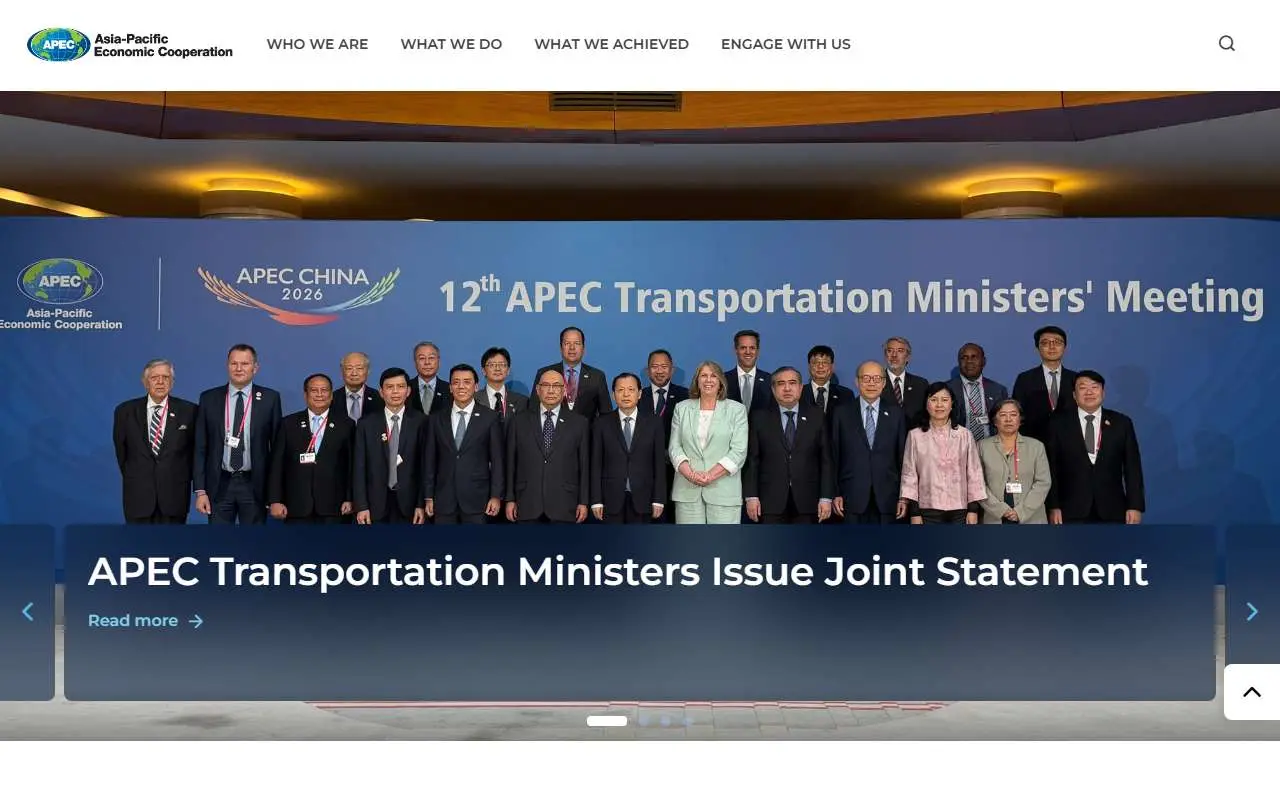 Tampilan website resmi APEC (apec.org)