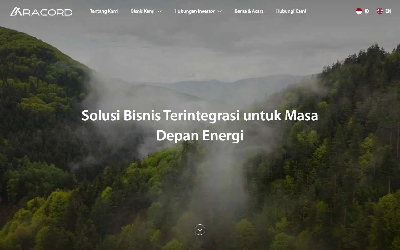 Tampilan website resmi Aracord Nusantara Group (aracord.id)
