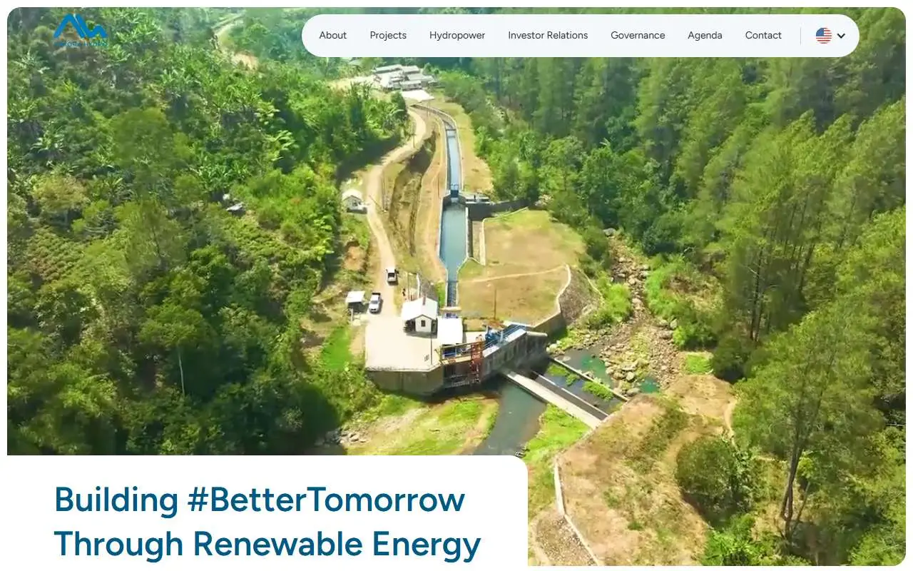 Tampilan website resmi Arkora Hydro (arkora-hydro.com)