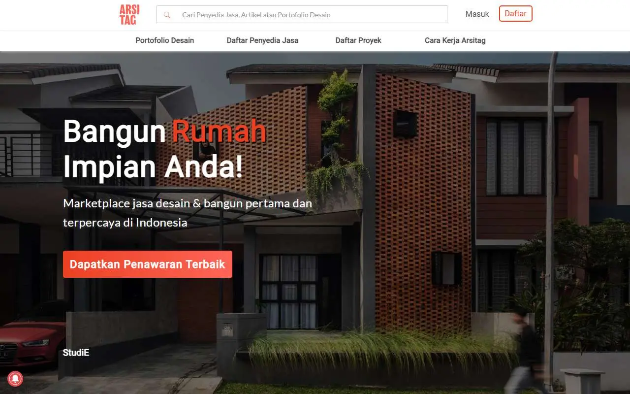 Tampilan website resmi Arsitag (arsitag.com)