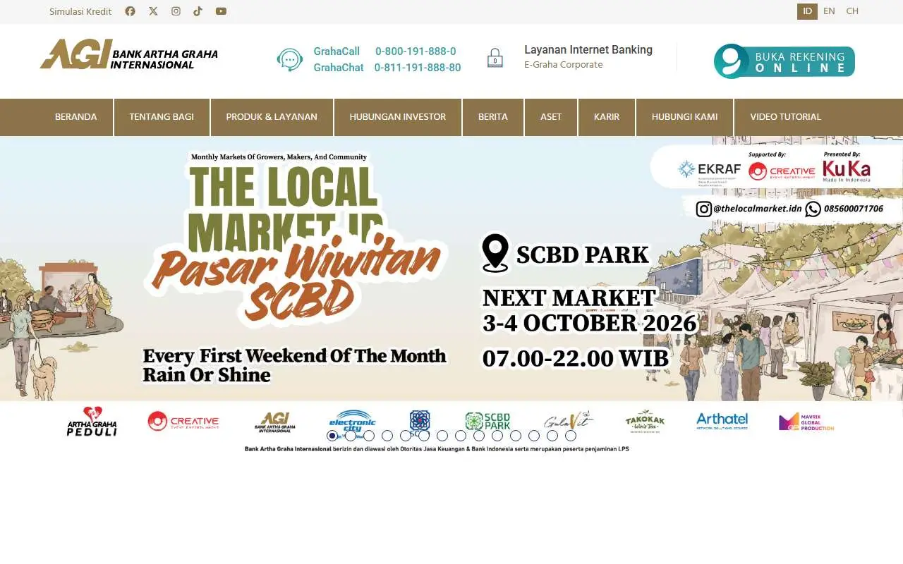 Tampilan website resmi Bank Artha Graha (arthagraha.com)