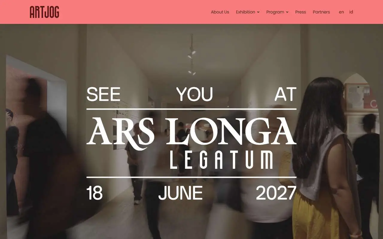 Tampilan website resmi ArtJog (artjog.id)