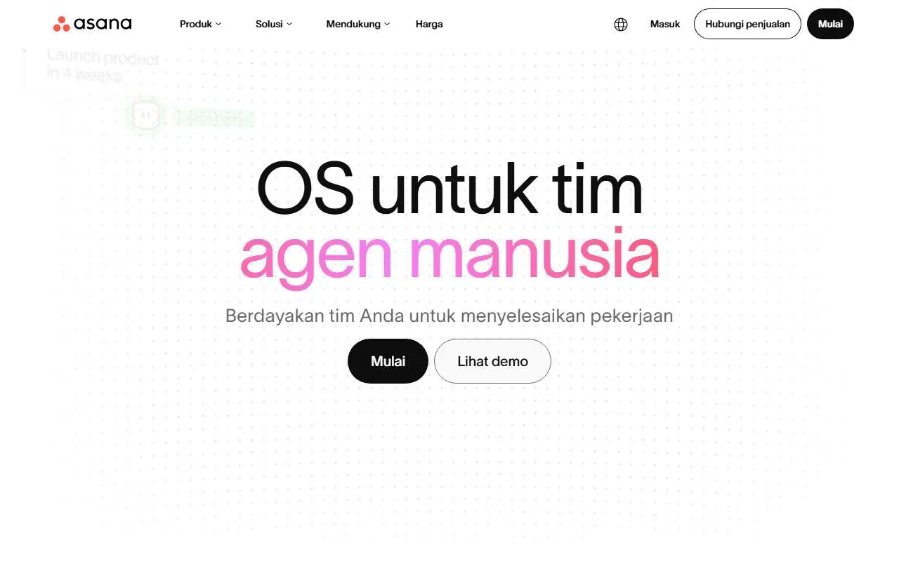 Tampilan website resmi Asana (asana.com)