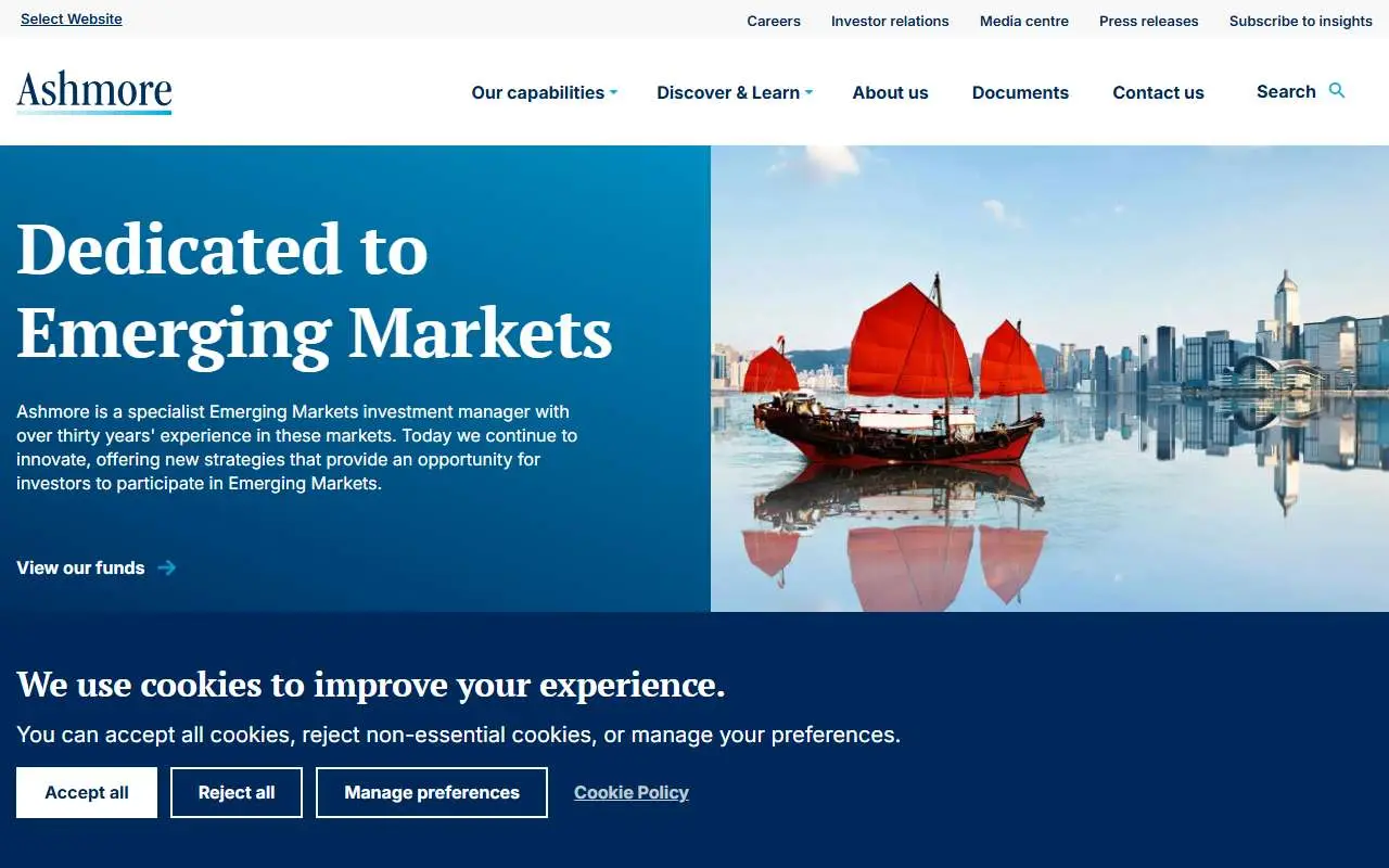 Tampilan website resmi Ashmore Asset Management Indonesia (ashmoregroup.com)