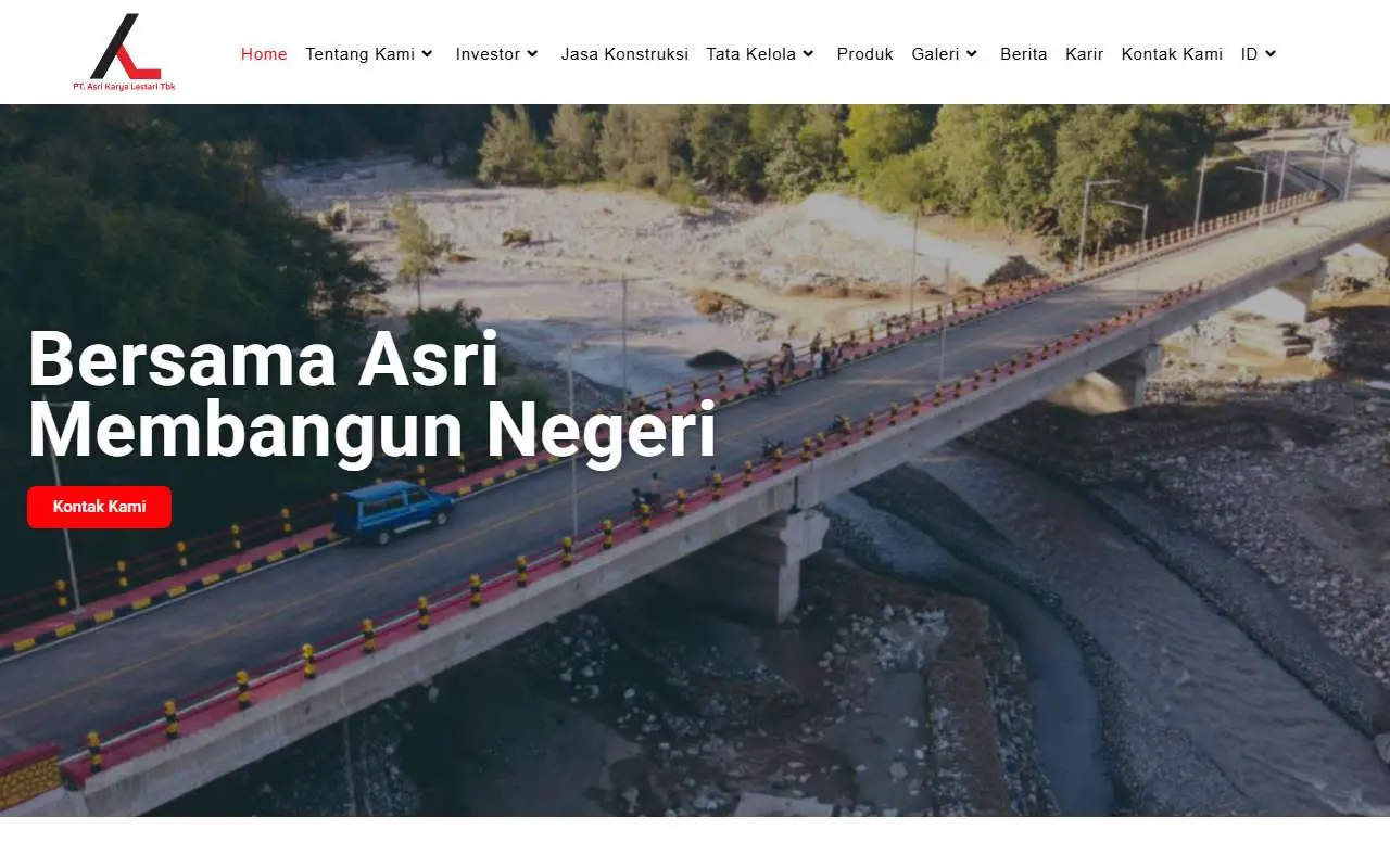 Tampilan website resmi Asri Karya Lestari (asrikaryalestari.co.id)