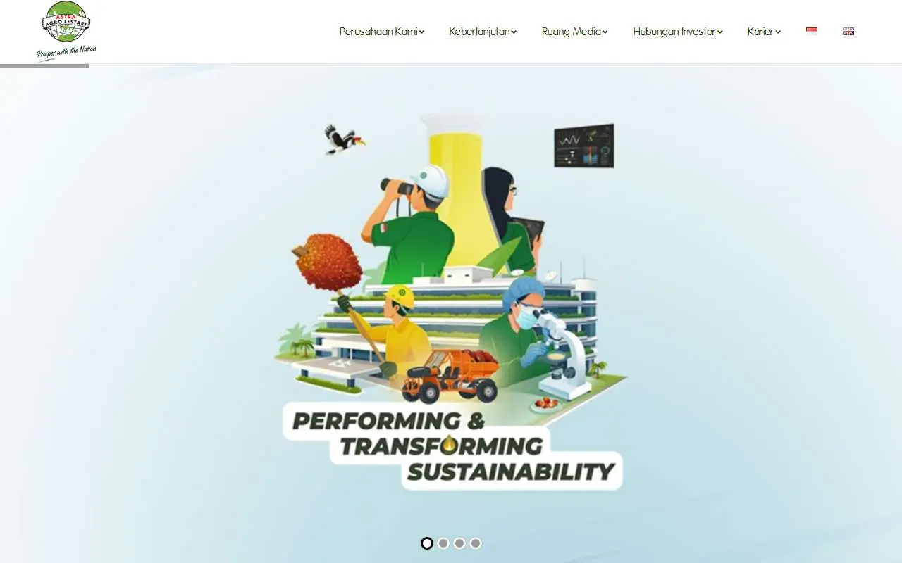 Tampilan website resmi Astra Agro Lestari (astra-agro.co.id)