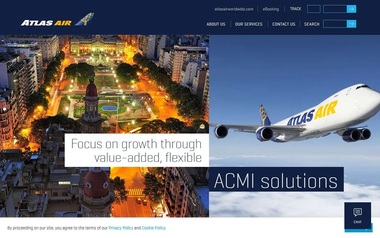 Tampilan website resmi Atlas Air (atlasair.com)
