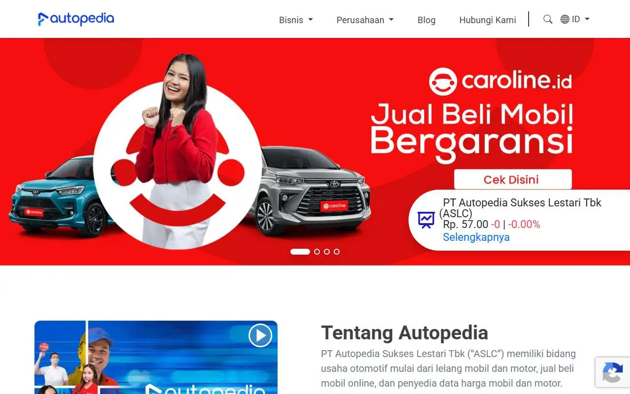Tampilan website resmi Autopedia Sukses Lestari (autopedia.id)