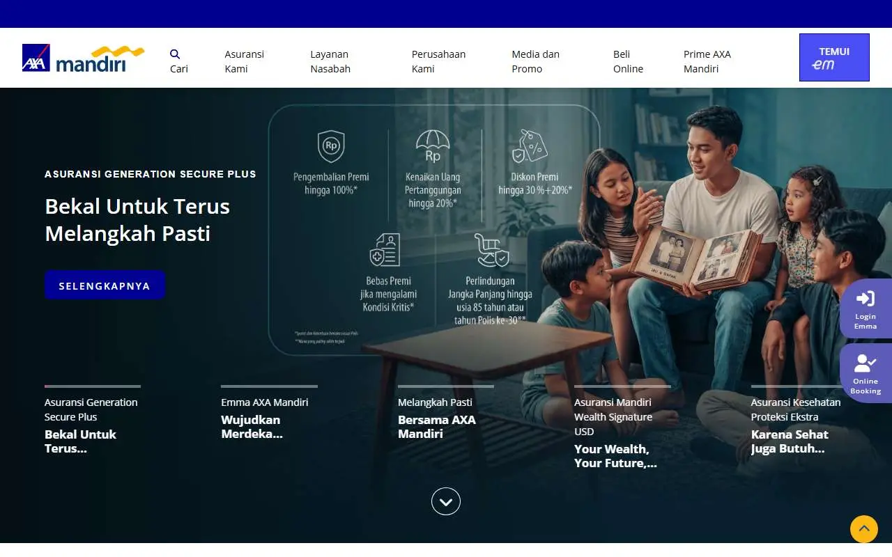 Tampilan website resmi AXA Mandiri (axa-mandiri.co.id)