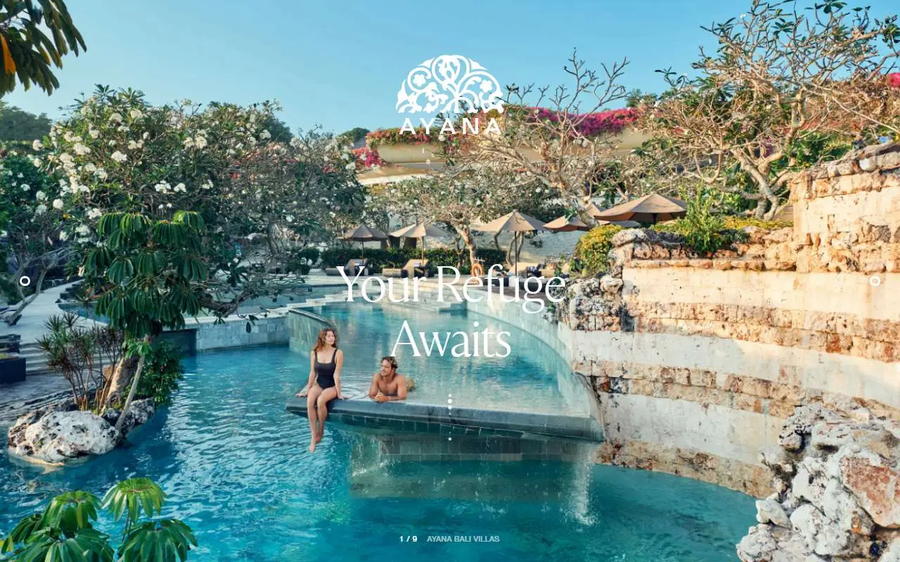 Tampilan website resmi AYANA (ayana.com)