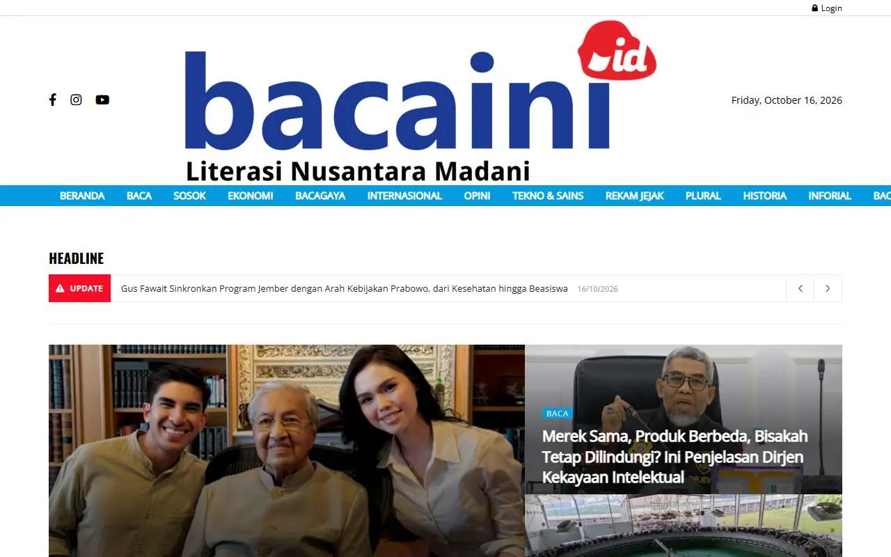 Tampilan website resmi Bacaini (bacaini.id)