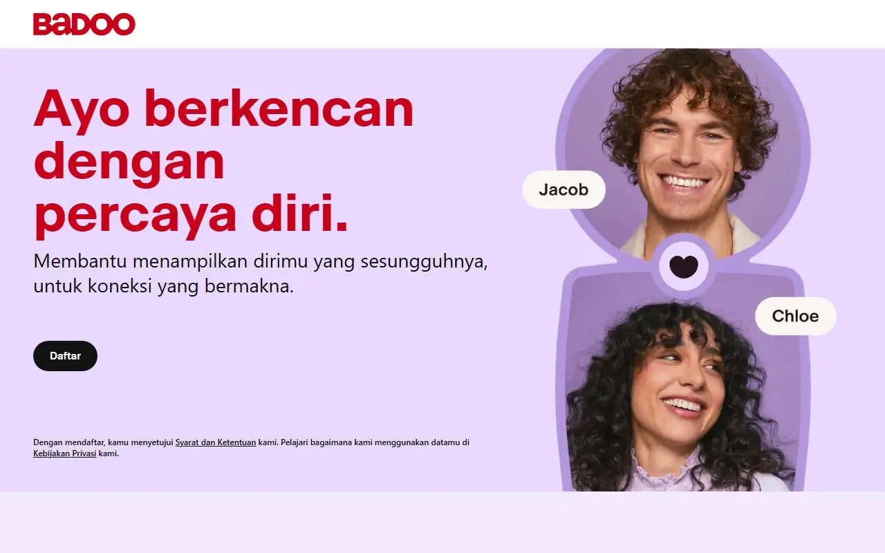 Tampilan website resmi Badoo (badoo.com)