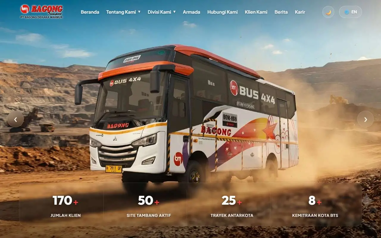 Tampilan website resmi Bagong (bagongbis.com)
