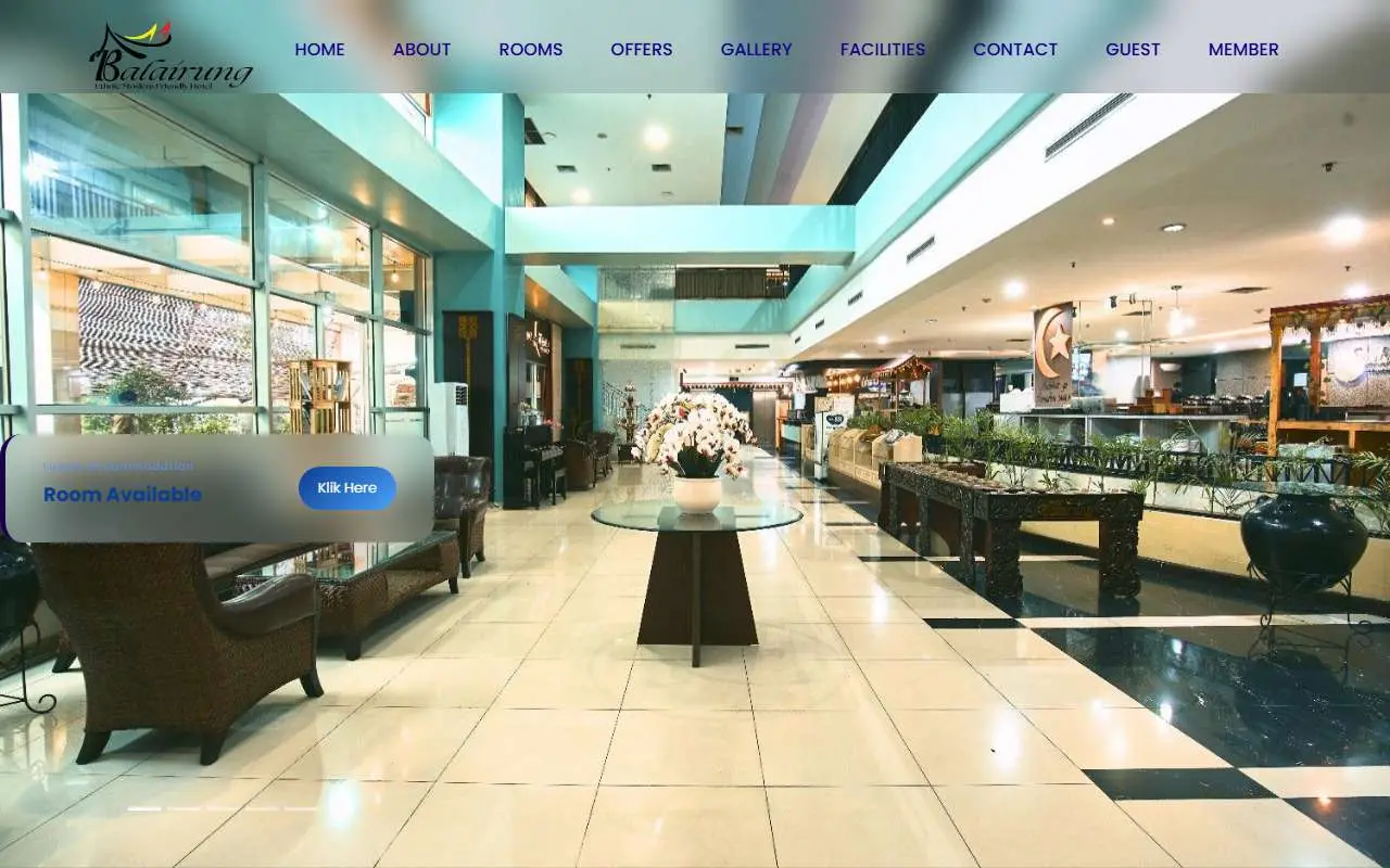 Tampilan website resmi Hotel Balairung (balairung-hotel.co.id)