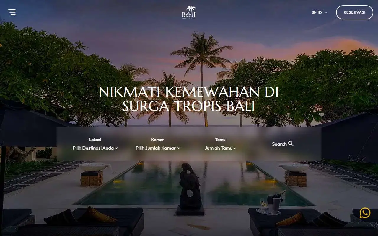 Tampilan website resmi Bali Premium Villa (balipremiumvilla.com)
