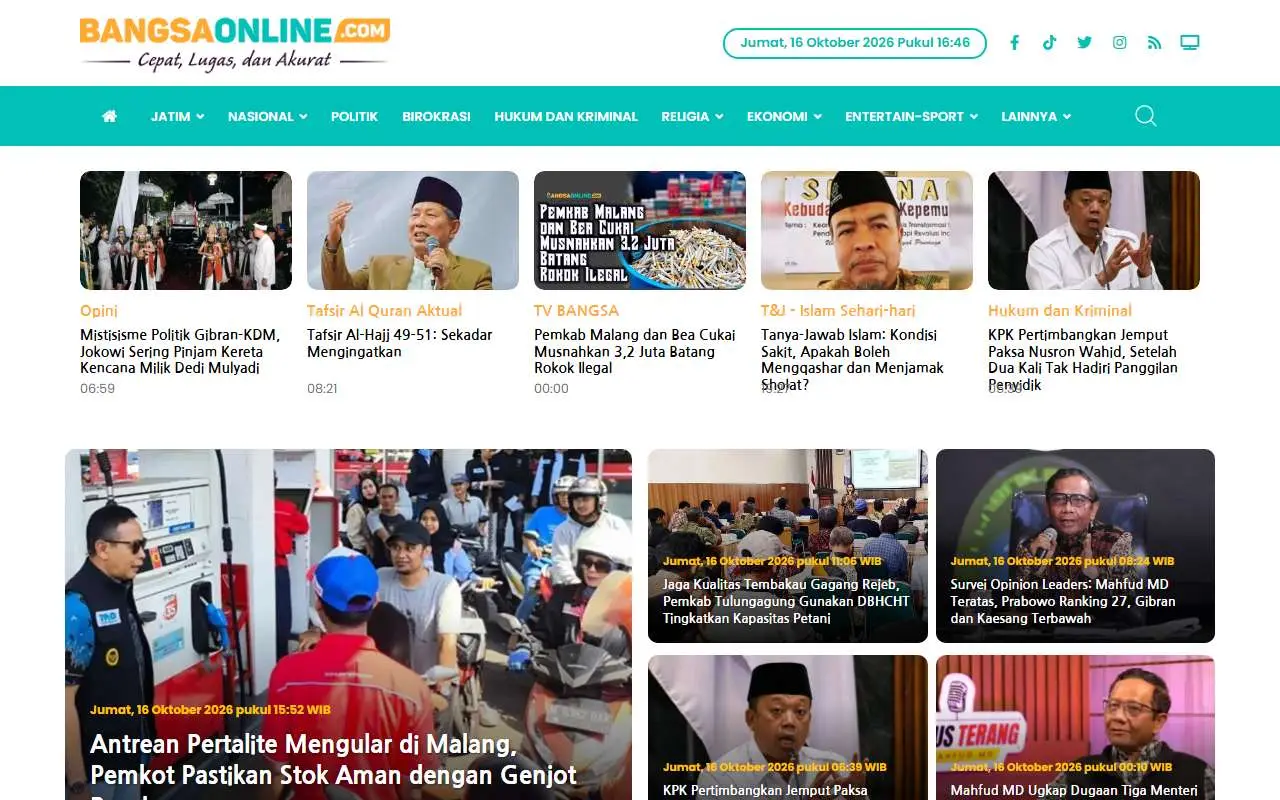 Tampilan website resmi Bangsaonline (bangsaonline.com)